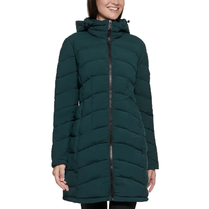 Calvin Klein Women's Hooded Stretch Packable Puffer Coat Green Size XXL