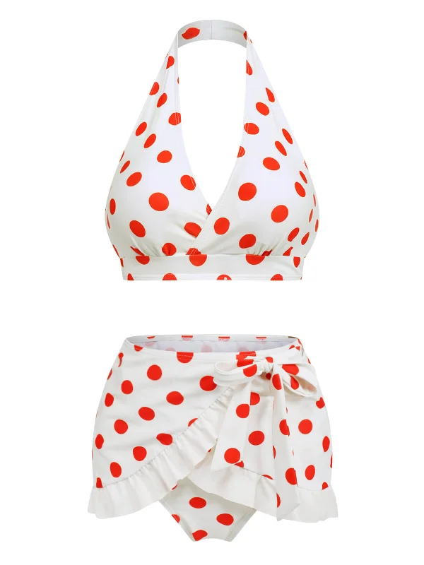 1950s Retro Polka Dots Bikini Set & Apron