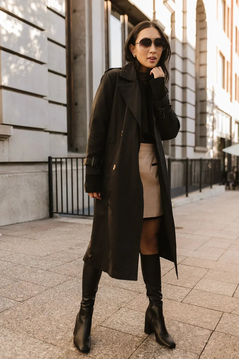 Rachel Trench Coat in Black - FINAL SALE