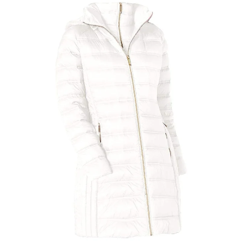 Michael Michael Kors White Down Hooded Packable 3/4 Coat