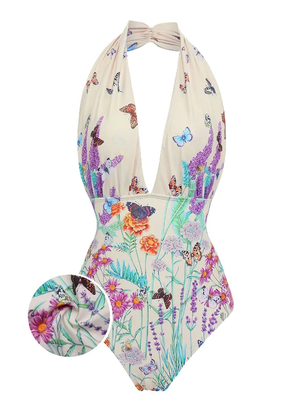 Butterfly Halter One-Piece Bikini Set