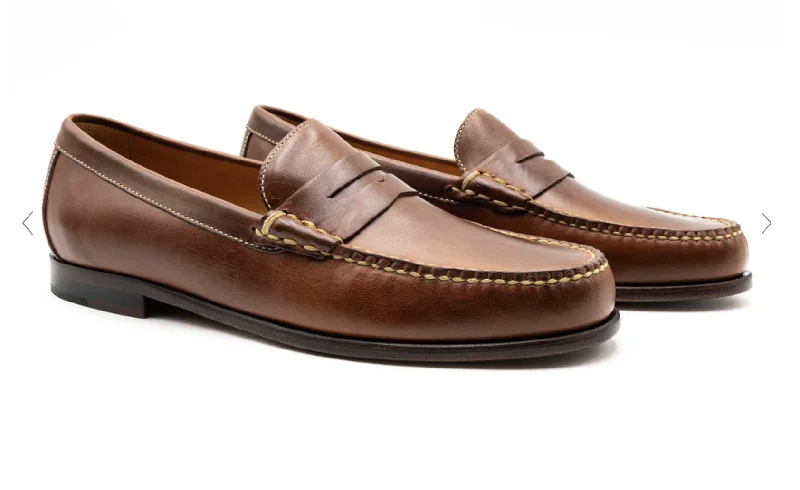 Martin Dingman Old Row Oiled Saddle Leather Penny Loafers