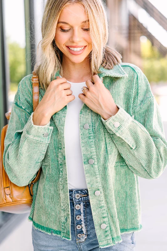 Better Than Ever Green Corduroy Jacket