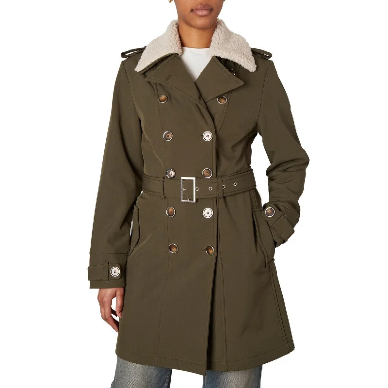 Nicole Miller Military Style Softshell Trench W/Boucle