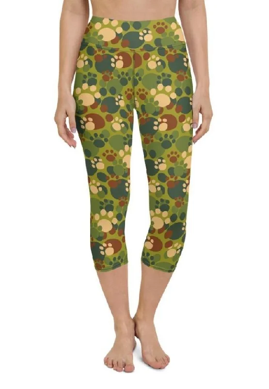 Paw Camo Yoga Capris