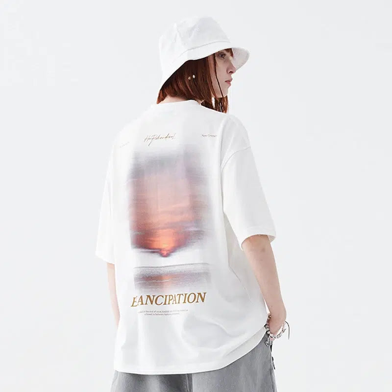 Sunset Graphic Crew Neck T-Shirt