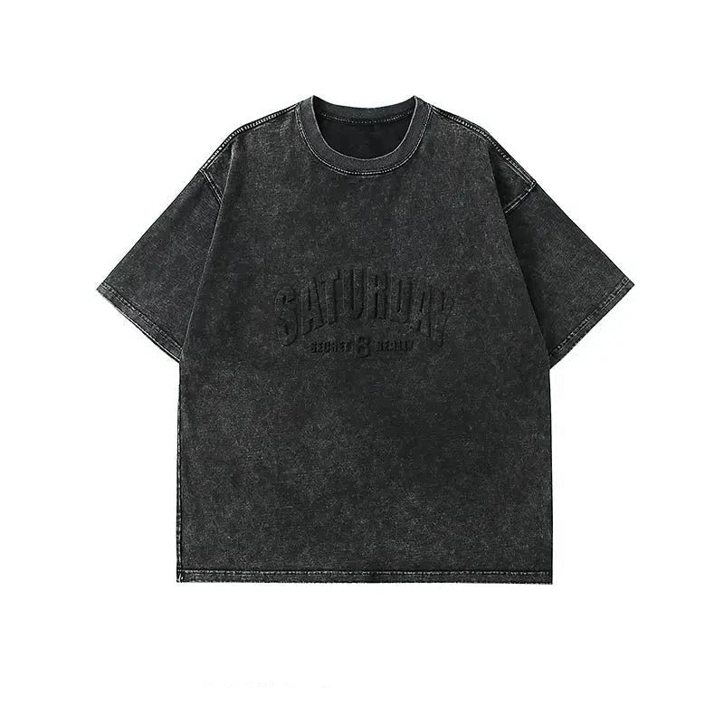 3D Letter Washed Short Sleeve T-shirt