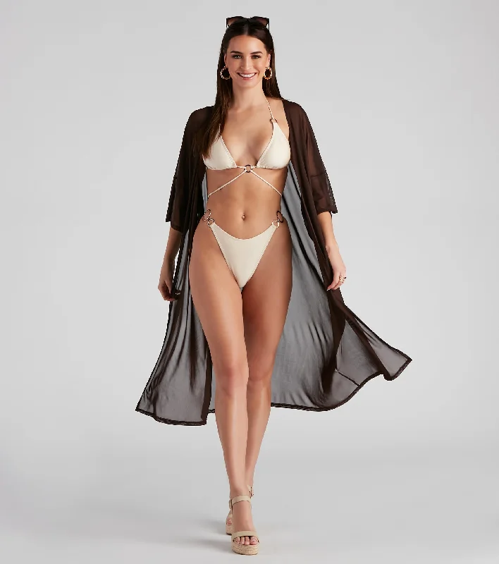 Essential Mesh Long Kimono