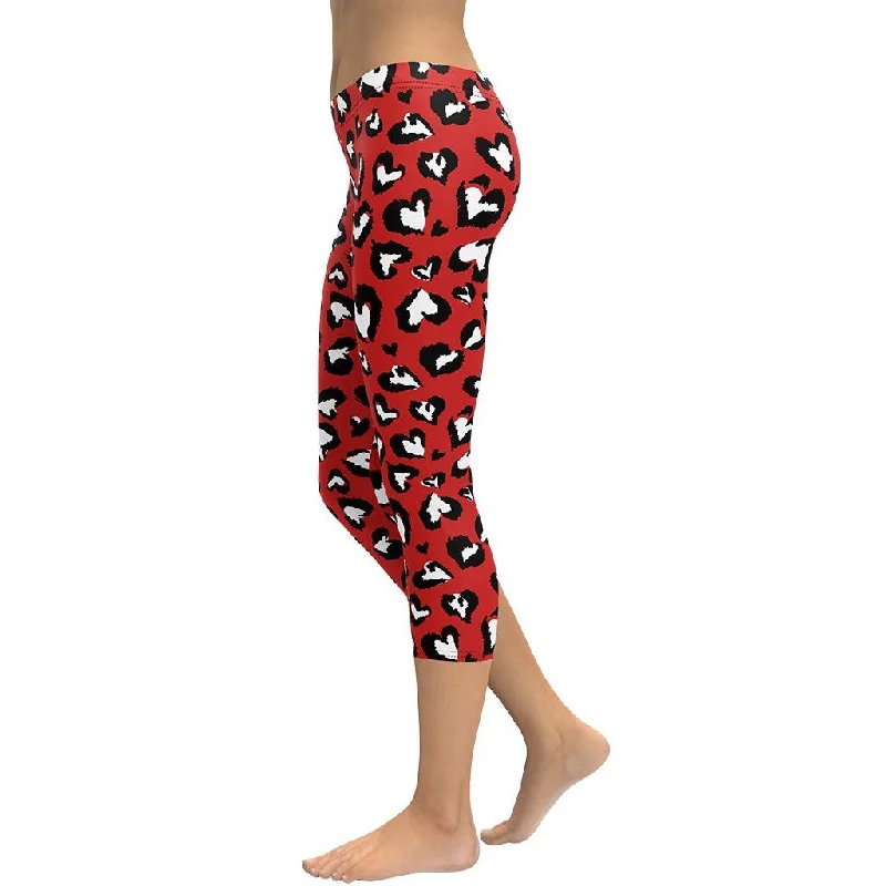 Leopard Hearts Capris