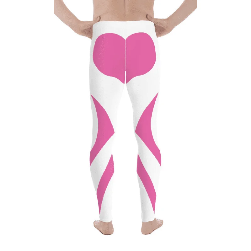 Pink Heart Shaped Men's Leggings