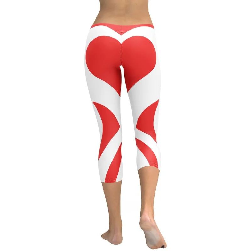 Red & White Heart Shaped Capris