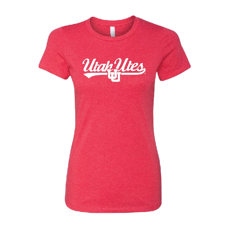 Utah Utes - Script- Interlocking UU Womens T-Shirt