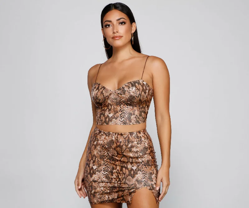 Irresistibly Chic Snake Print Bustier