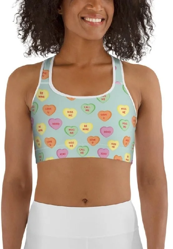 Candy Hearts Sports Bra