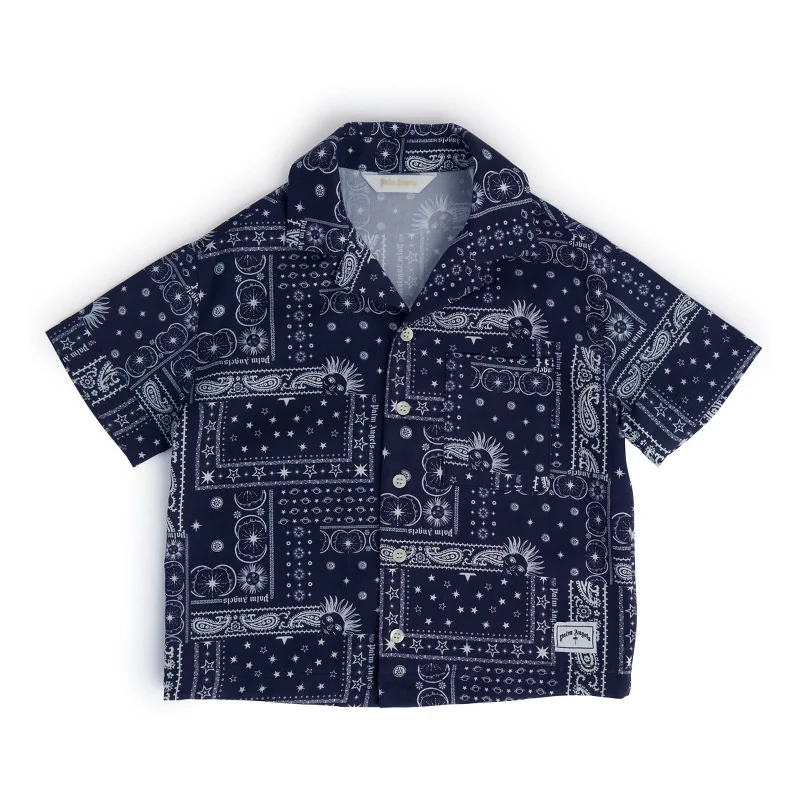 Blue Viscose Bandana Shirt