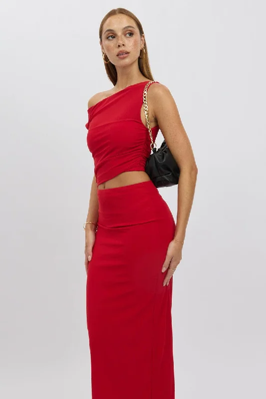 Red Bodycon Dress Maxi Mesh