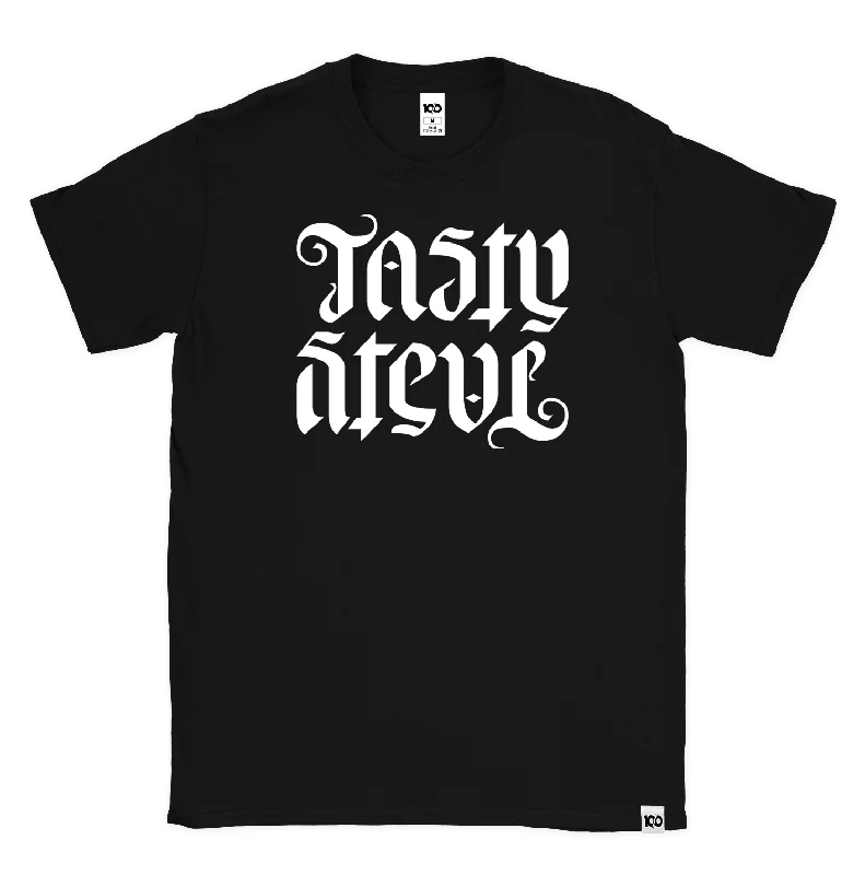 TASTY STEVE - 'Ambigram' T-Shirt - Black