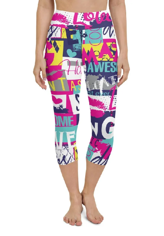 Cool Slogan Yoga Capris