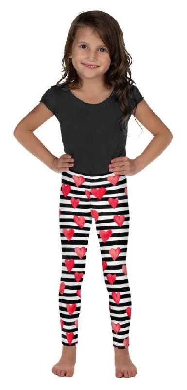 Stripes & Hearts Kid's Leggings