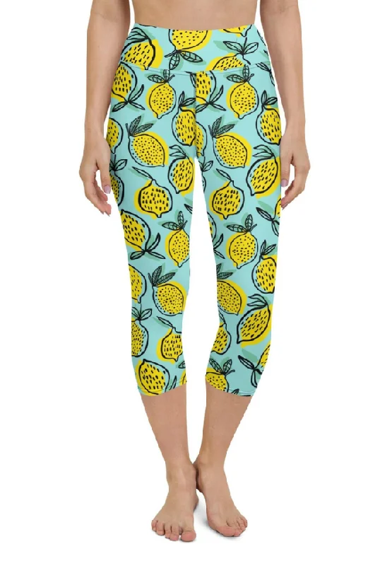 Lemon Pattern Yoga Capris