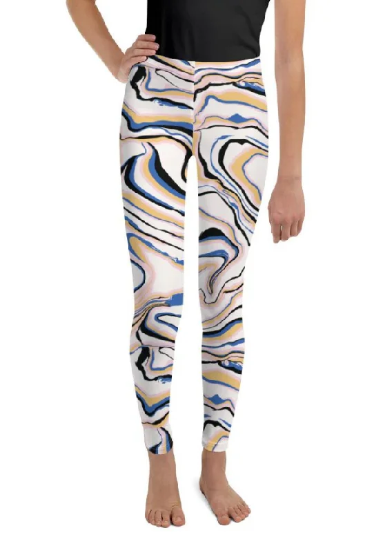 Peachy Marble Youth Leggings