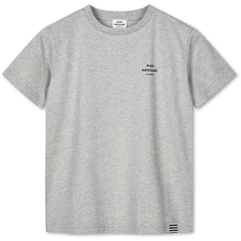 Mads Nørgaard Light Grey Melange Printed Tee Thorlino Tee