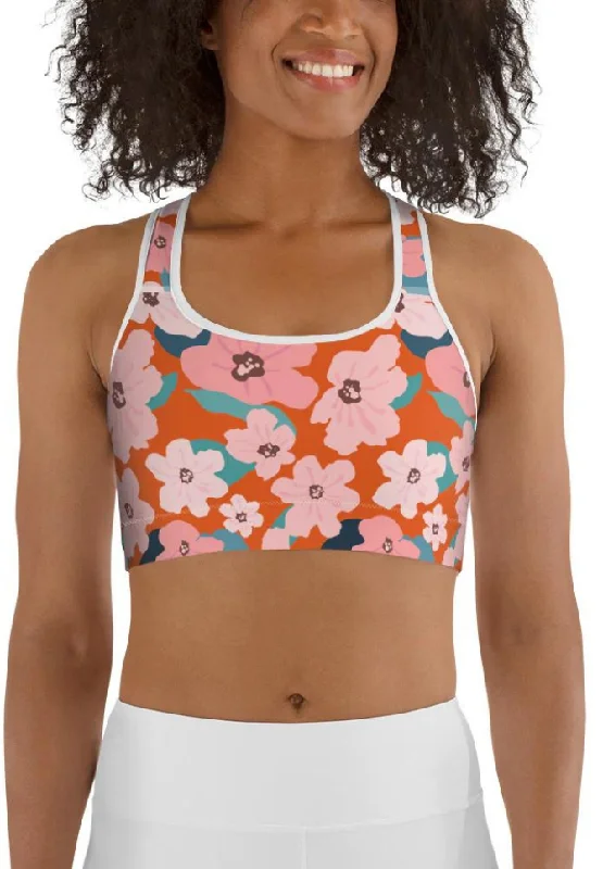 Vintage Floral Sports Bra