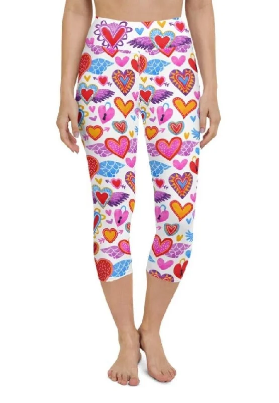 Heart Pattern Yoga Capris