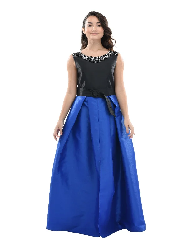 Blue Lucena Sleeveless Gem Gown