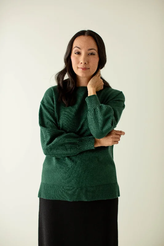 'Whitaker' Drop Sleeve Sweater in Forest Green FINAL SALE