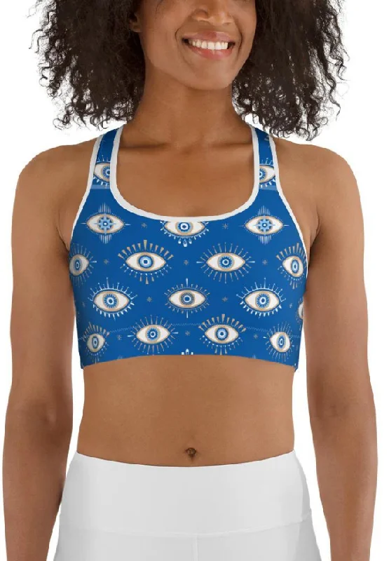 Evil Eye Pattern Sports Bra