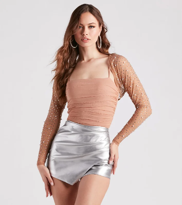 Luminous Glam Mesh Crop Bolero