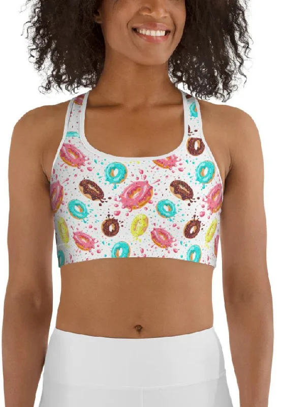 Doughnut Pattern Sports Bra