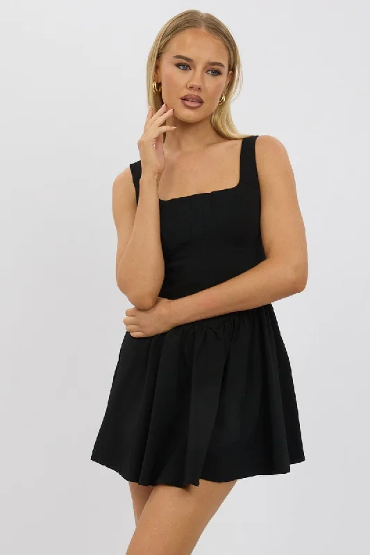 Black Fit And Flare Dress Mini