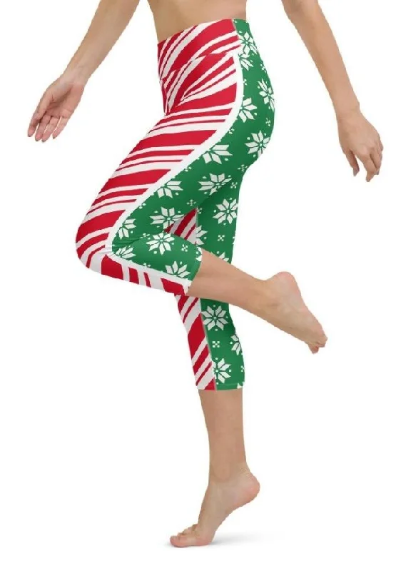 Two-Side Pattern Christmas Yoga Capris