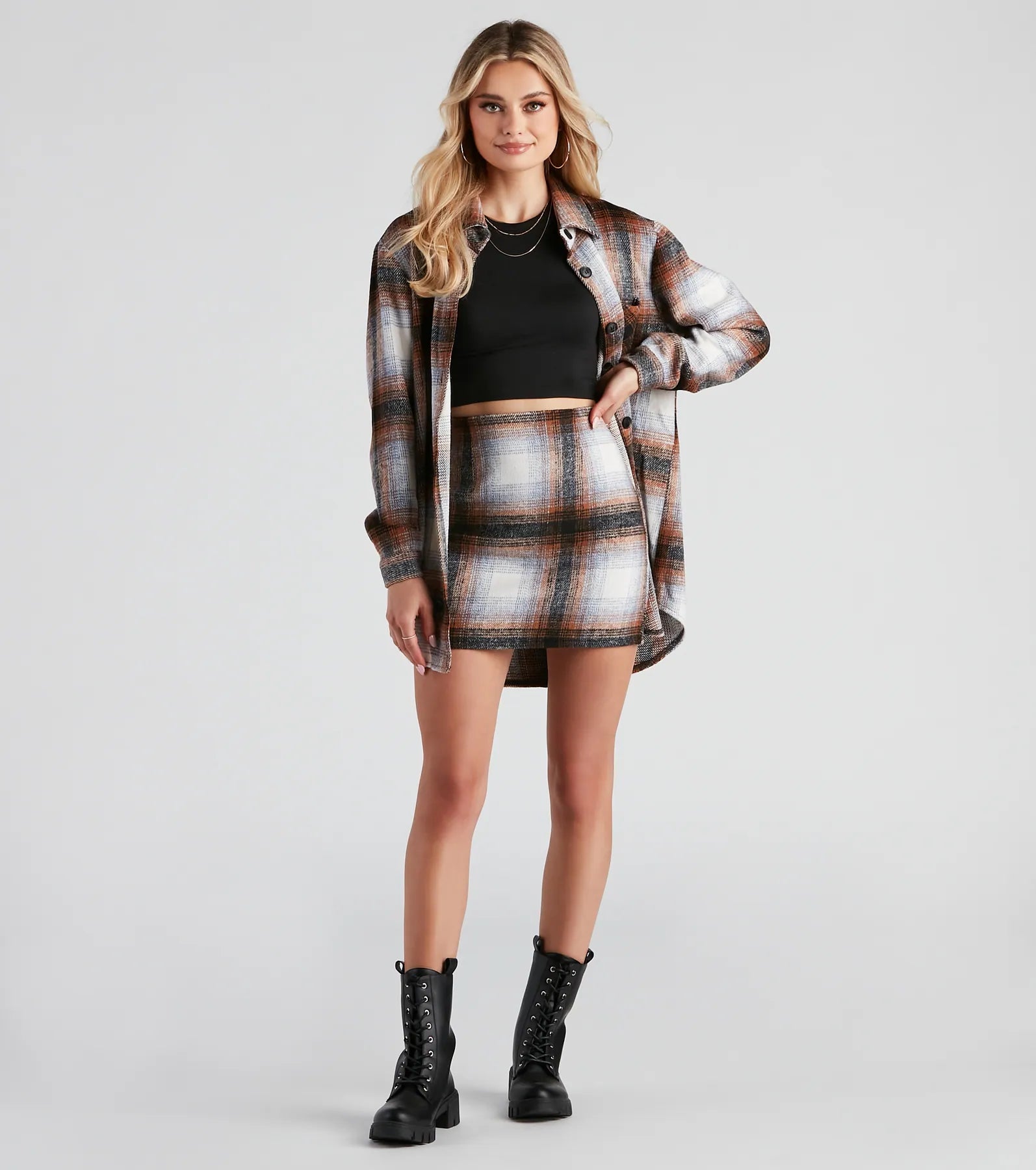 Preppy And Cute Plaid Mini Skirt