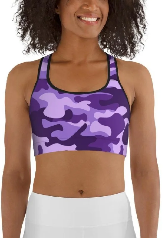 Purple Camo Sports Bra