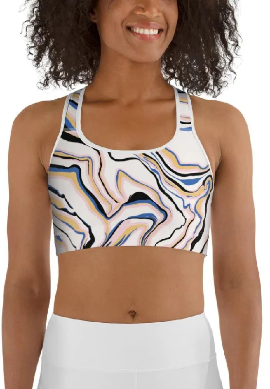 Peachy Marble Sports Bra