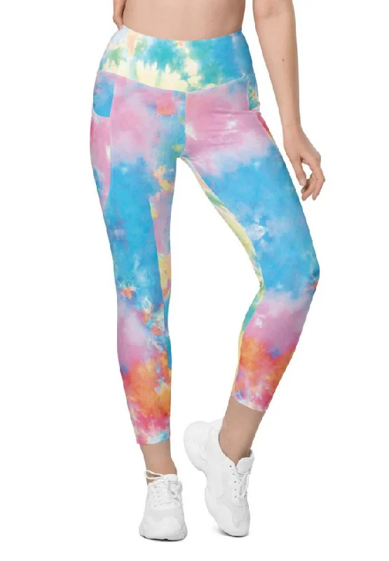 Pastel Tie Dye Leggings With Pockets