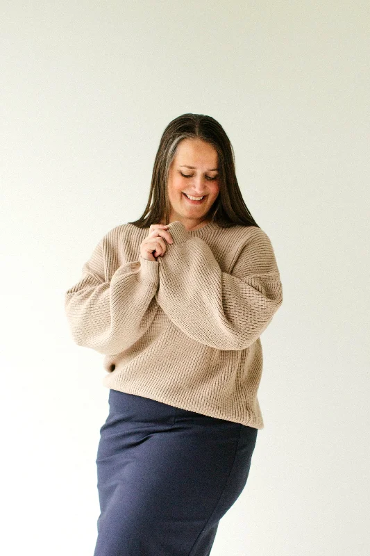 Plus 'Bryant' Oversized Knit Sweater in Frosted Almond