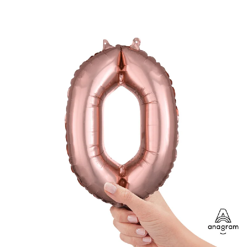 16 inch NUMBER 0 - ANAGRAM - ROSE GOLD (AIR-FILL ONLY)