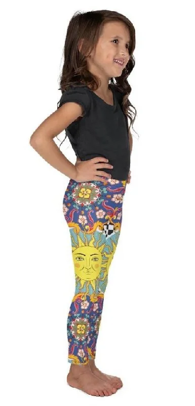 Psychedelic Sun Print Kid's Leggings