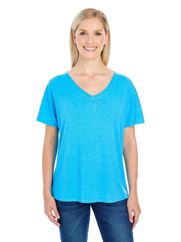 Threadfast Apparel Ladies Triblend Fleck Flowy V-Neck Tee