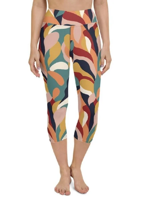 Floral Abstract Yoga Capris