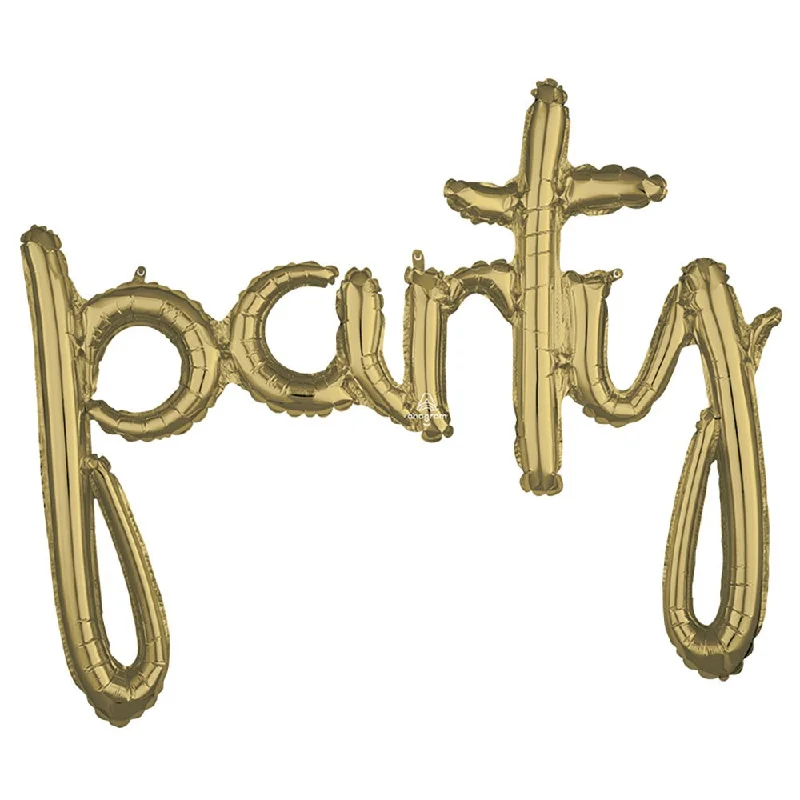 39″ SCRIPT PHRASE "PARTY" WHITE GOLD (AIR-FILL ONLY)