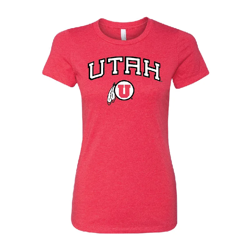 Utah Wordmark-Circle and Feather Womens T-Shirt