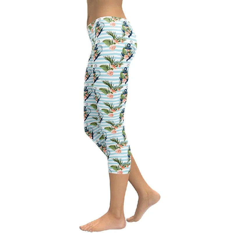 Floral Anchor Capris