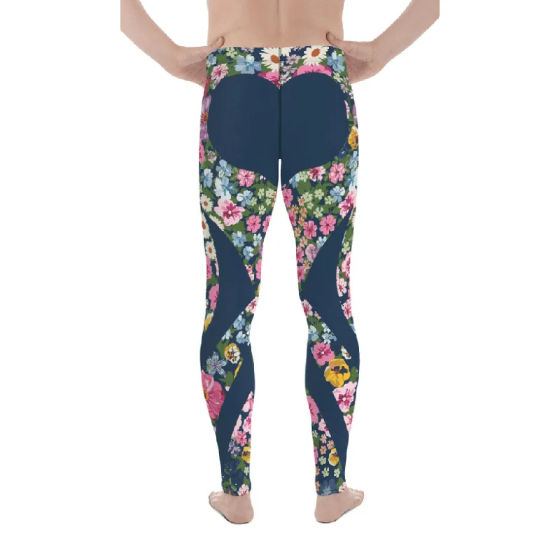 Floral Heart Shaped Men's Leggings