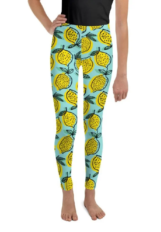 Lemon Pattern Youth Leggings