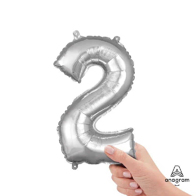 16 inch NUMBER 2 - ANAGRAM - SILVER (AIR-FILL ONLY)